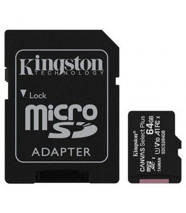 Kingston Tarjeta MicroSD XC 64GB Clase 10 UHS-I + Adaptador