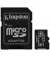 Kingston Tarjeta MicroSD XC 128GB Clase 10 UHS-I + Adaptador