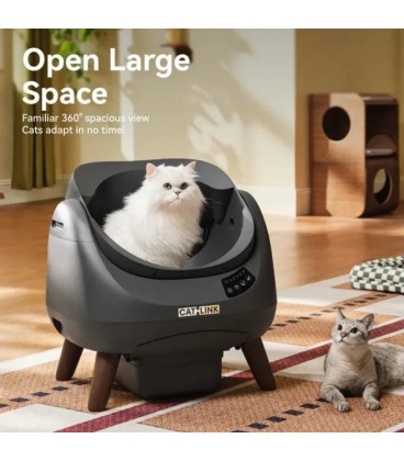 Catlink Open-X Gris Con Tapa Abierta WiFi - Arenero Autolimpiable
